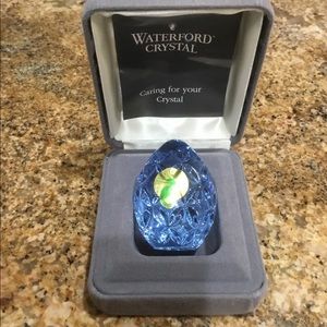 Waterford blue egg. Waterford and symbol.